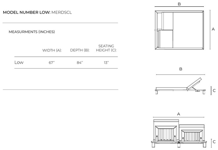 Marquesa Double Sun Lounge dimensions